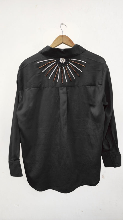 Love & Light Sequin Heart Embroidered Shirt